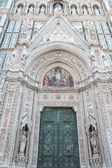 entrance Duomo Santa Maria Del Fiore in Piazzale Michelangelo in Florence, Italy