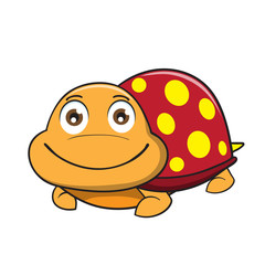 Vector illustrations turtle cartoon on a white background.