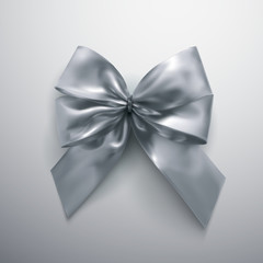 Silver Bow And Ribbons.