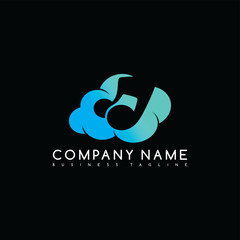 music cloud brand company template logo logotype vector art