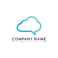 cloud chat brand company template logo logotype vector art