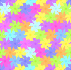 Iridescent mosaic from flowers. Seamless pattern.
