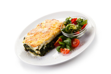 Vegetarian lasagna with spinach