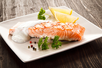 Grilled salmon