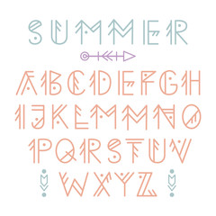 Vector Ethnic Aztec Font