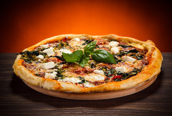 Pizza with mozzarella