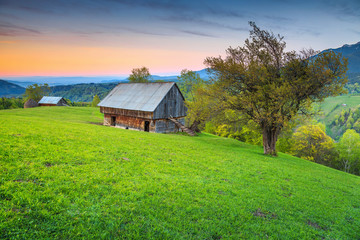 Summer alpine landscape near Brasov, Transylvania, Romania, Europe