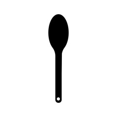 Kitchen spoon silhouette icon isolated on white background