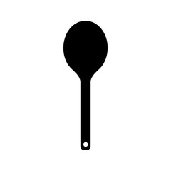 Kitchen spoon silhouette icon isolated on white background