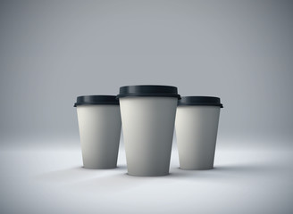 Paper coffee cups mock-up.