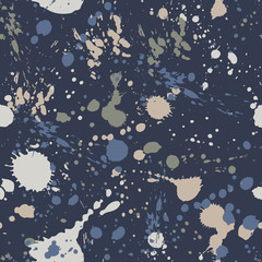 Seamless vector pattern with splashes and blots