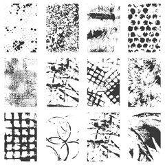 Set of different grunge textures. Vector. Easy to use