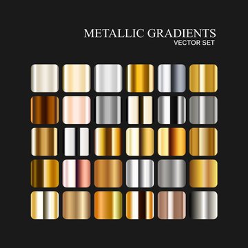 Metallic silver, golden and bronze gradient collection.