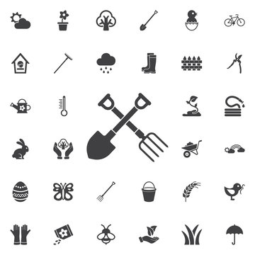 garden fork and shovel icon