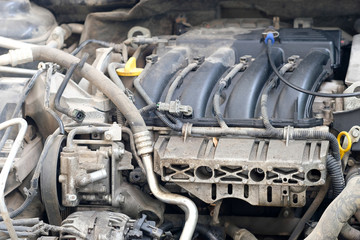 Fototapeta premium Car engine close up