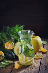 Background with assorted green vegetables