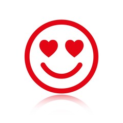 smile with hearts of love icon stock vector illustration flat design