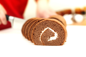 Chocolate roll cake