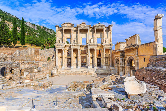 Izmir, Turkey. Library of Celsus in Ephesus Ancient city.