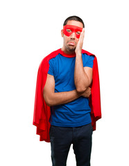 Sad superhero posing