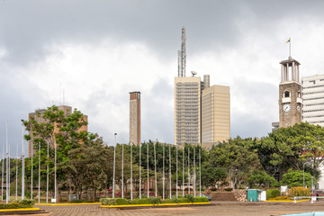View on central business district of Nairobi. Kenya. 

