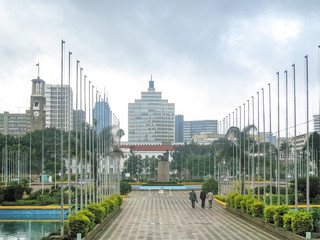Fototapeta na wymiar View on central business district of Nairobi. Kenya. 