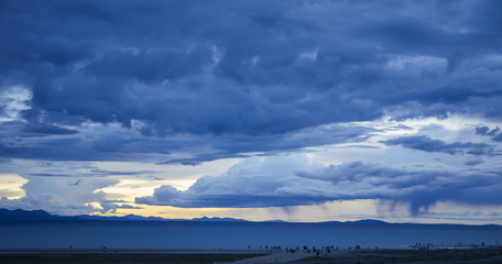 Beautiful view of sea and mountains in China,