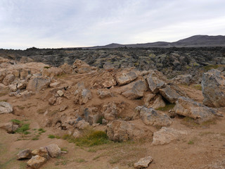 Das Lavafeld von Leirhnjukur in der Caldera der Krafla in Island