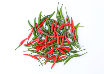 Hot Chili Peppers on white background