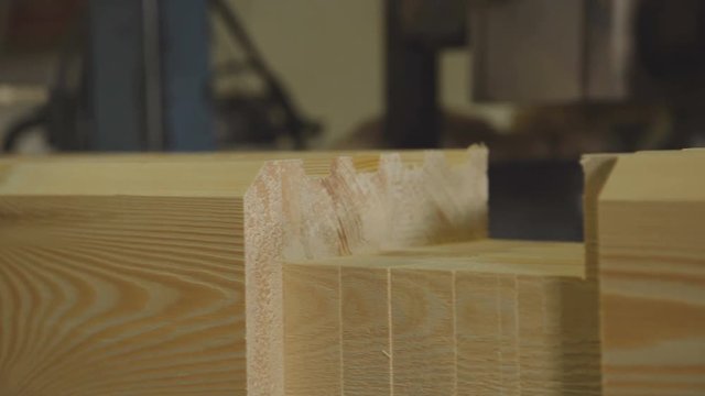 The production line for wood. Woodworking industry: machinery and equipment for cutting and grinding lamellae. Production of laminated veneer lumber.LVL Laminated Veneer Lumbe.