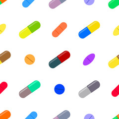seamless pattern with  drugs pills and capsules for your design