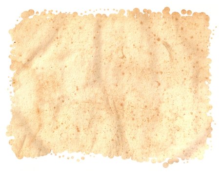 Original Antique Seventeenth Century PAPER Texture isolated on White Background,  particular edges, with space for your design or text.