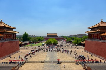 Traditional Chinese building under blue sky