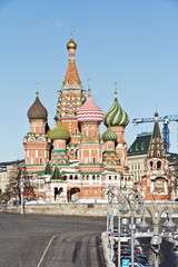 Fototapeta na wymiar Winter Moscow, Cathedral of Vasily the Blessed, Red Square, Moscow, Russia in the winter