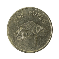 1 seychellois rupee coin (1997) obverse isolated on white background