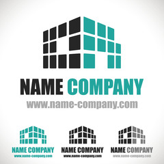 Fototapeta premium logo construction industrie lourde entreprise btp