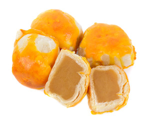 Salted Chinese pastry isolated on white background