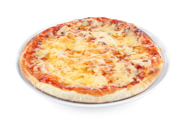 Tasty pizza, isolated on white