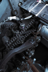 Fototapeta premium Mecahnical chain in industrial machinery