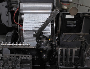 Modern industrial lathe in the details