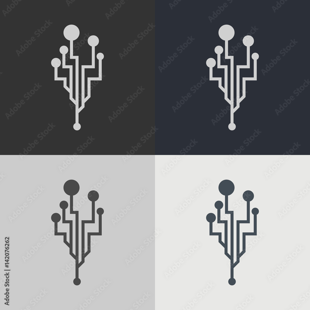Aufkleber abstract technology element. electronics. science.