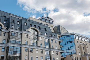 Modern building on blue sky background