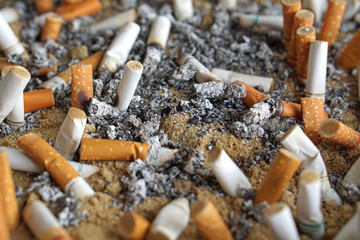 cigarette end with ash
