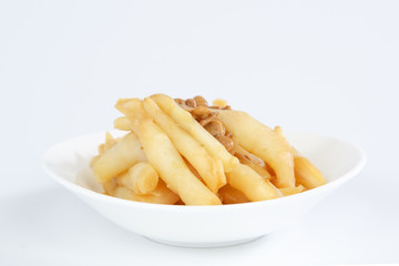 Pickled ginger isolated on white background
