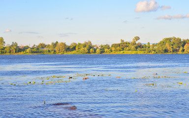 Neva River on the outskirts of St. Petersburg.