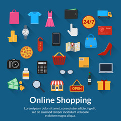 Set of icons online shop