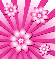 Sunburst with flowers