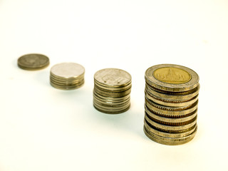 Stack of Baht Coin, Banking Concept