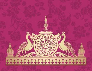 peacocks, feathers ,wedding card design, royal India