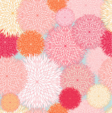 Summer pattern with abstract flower. Seamless floral background
